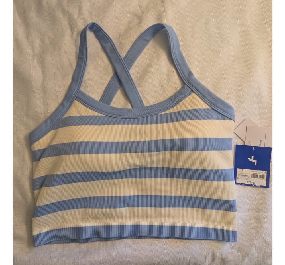 JoyLab Cream & Blue Tank Top XL